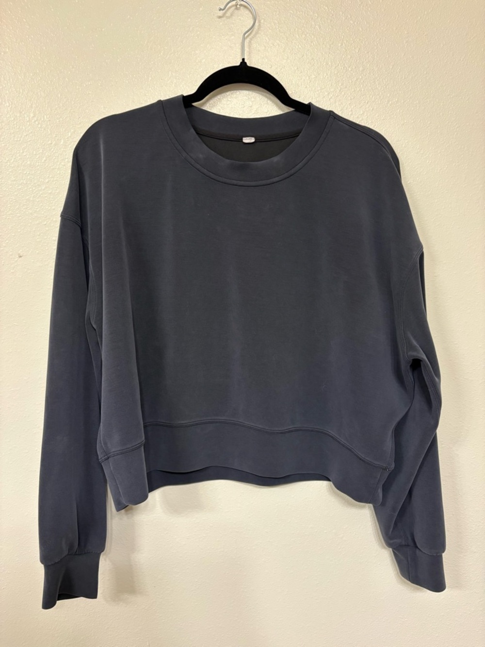 lululemon athletica Washed Charcoal Cropped Crew Sweatshirt
